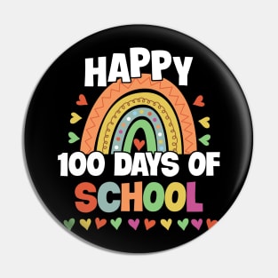 Happy 100 Days of School Rainbow Kids Boys Girls Teacher Pin