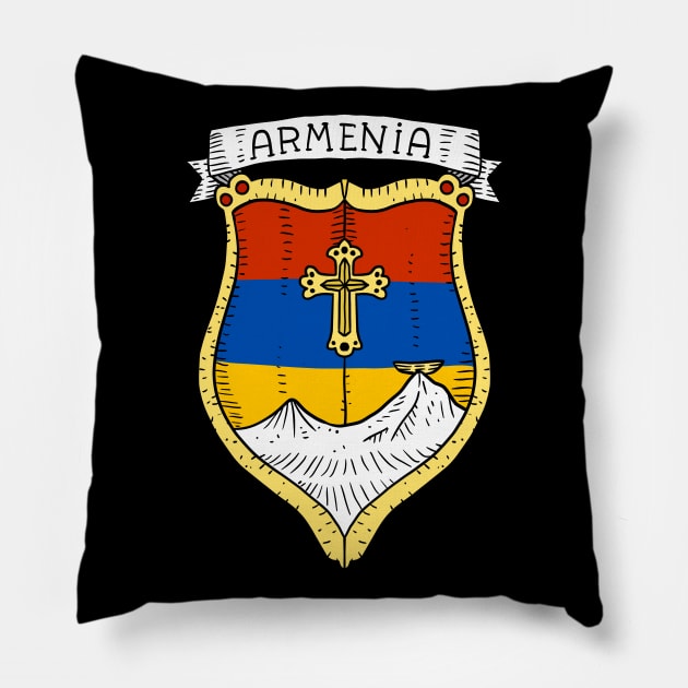 Armenia, flag with mountain Ararat. Pillow by JJadx