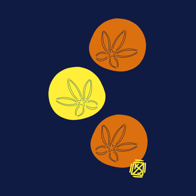 Orange and Yellow Sand dollars by Pastel.Punkk