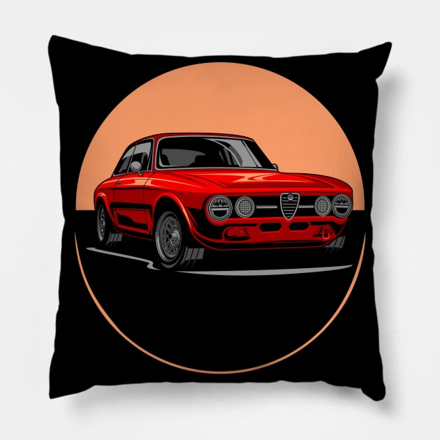 Red alfa romeo giulia classic Pillow by aredie19