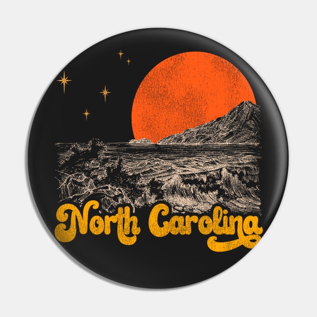 Vintage State of North Carolina Mid Century Distressed Aesthetic Pin by darklordpug