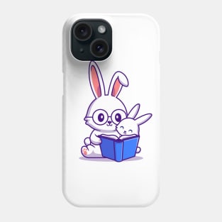 Rabbit Mother And Baby Rabbit Reading Book Phone Case
