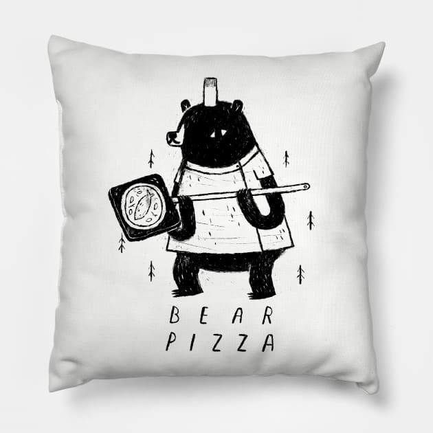 bear pizza Pillow by Louisros