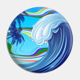 Tsunami big ocean wave Pin