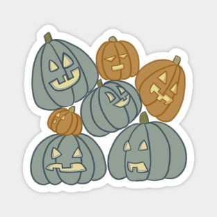 Spooky Pumpkin Patch - blue and orange Magnet