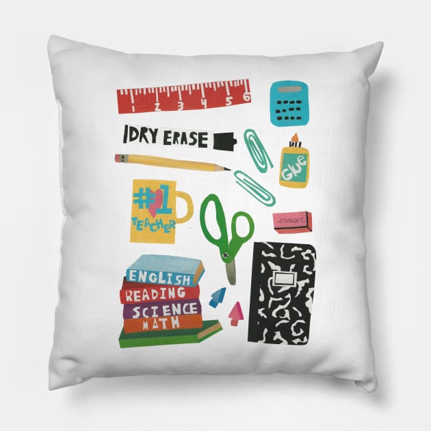 Teacher supplies Pillow by jenblove