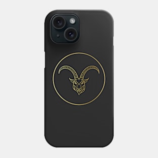 Capricorn Zodiac Art Gold Phone Case