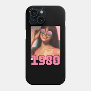 1980 retro girl Phone Case