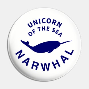 Navy Blue Narwhal Pin