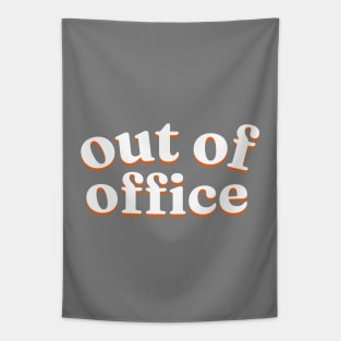 Quote Print, Text Design, Out of Office, Vacation, Modern, Wall Art Tapestry