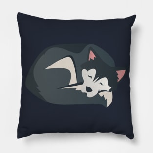 The Sleeping Husky - Digital Illustration Of a Siberian Husky Pillow