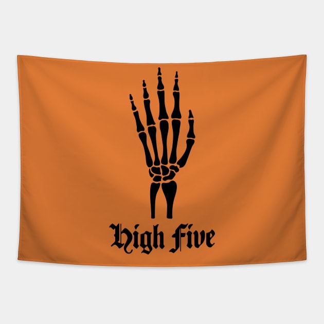 High Five Skeleton Tapestry by Wearing Silly