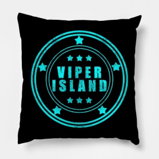Classic Neon Blue - Weathered Logo Pillow