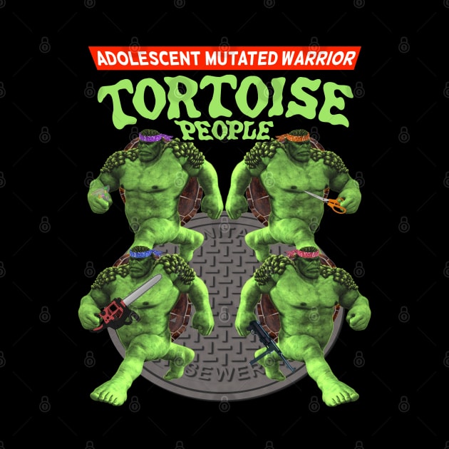 Adolescent Mutated Warrior Tortoise People - Off Brand Knock Off Parody Funny Comic Characters by blueversion