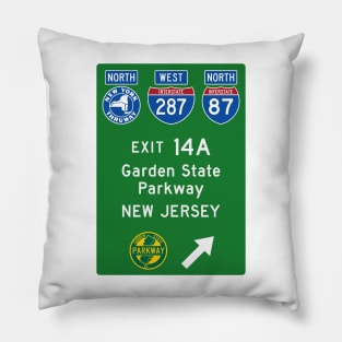 New York Thruway Northbound Exit 14A: Garden State Parkway New Jersey Pillow