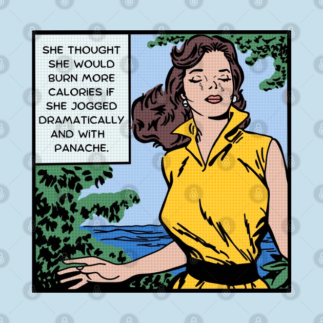 Comic Woman Jogs With Panache by Slightly Unhinged
