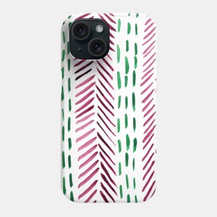 Abstract herringbone pattern - pink and green Phone Case