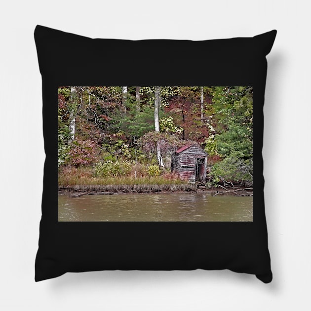 Fishing Shack Pillow by EileenMcVey