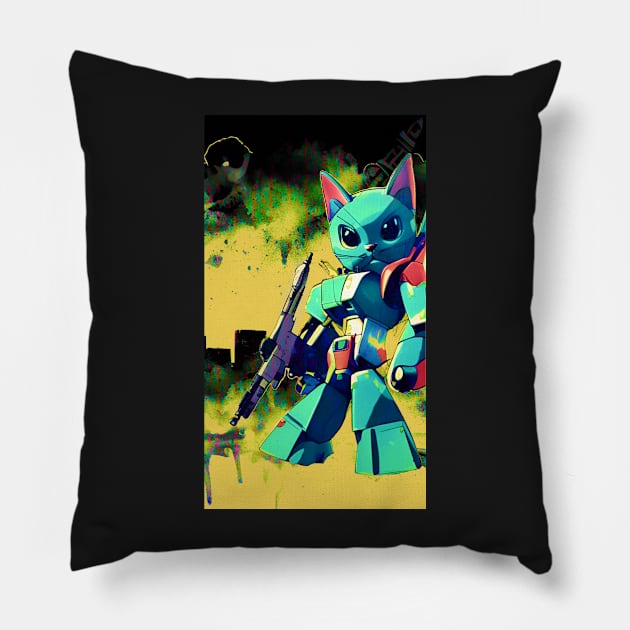 Feline Final Showdown Pillow by DarkwingDave