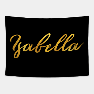 Isabella Name Hand Lettering in Faux Gold Letters Tapestry