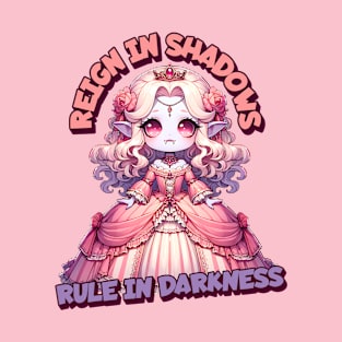 Reign in Shadows, Rule in Darkness Cute Rococo Vampire T-Shirt