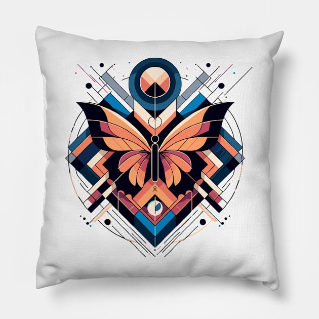 Abstract Animal Butterfly 3 Pillow by sapphire seaside studio