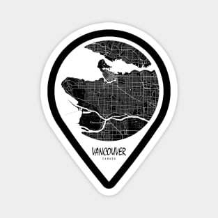 Vancouver, Canada City Map - Travel Pin Magnet