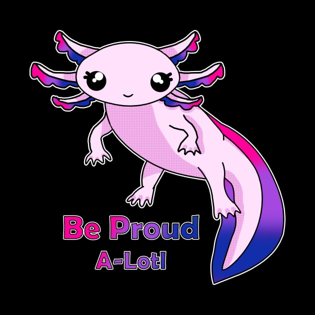 Bisexual Pride Axolotl (With Eyelashes) by WulfieTees