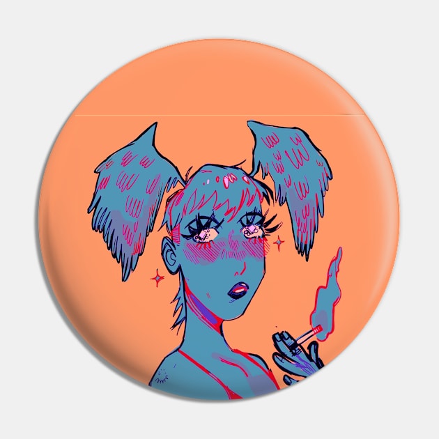 Smoking girl Pin by snowpiart