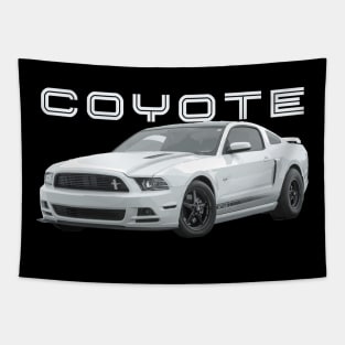 MACH 1 Mustang s197 GT 5.0L V8 coyote engine Performance white Car Tapestry