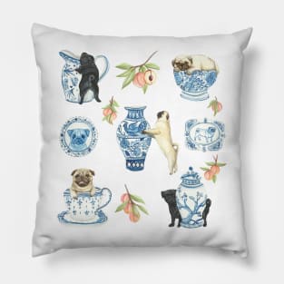 Pug Vintage china Pillow