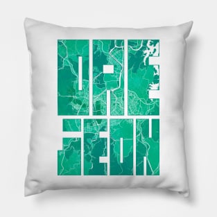 Daejeon, South Korea City Map Typography - Watercolor Pillow