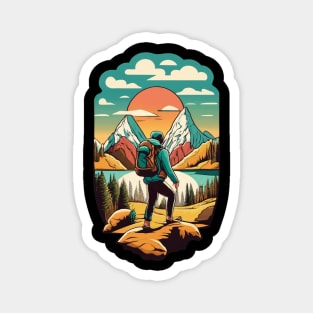 Mountains hiking club | Outdoors hiking and camping Magnet
