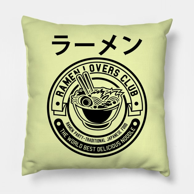 Ramen Noodle Lover's Club Pillow by Fiondeso