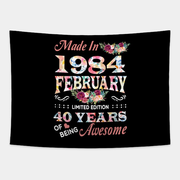 February Flower Made In 1984 40 Years Of Being Awesome Tapestry by Kontjo
