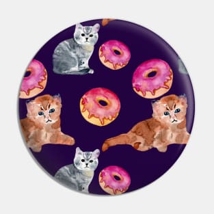 Kittens and donut Pin