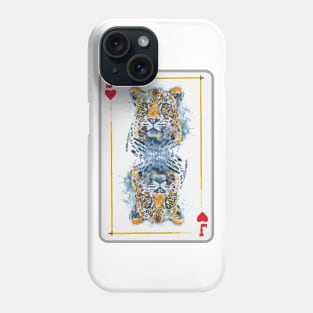 Leopard Head Jack Of Hearts Playing Card Phone Case