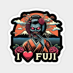 Japanese geisha mount fuji travel Magnet