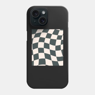 Sage Checkered Retro Pattern Print Green Phone Case