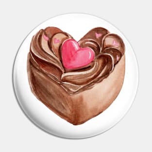 Chocolate heart cake for Valentines day Pin