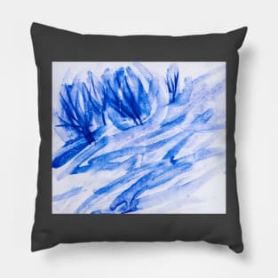 Blue landscape Pillow