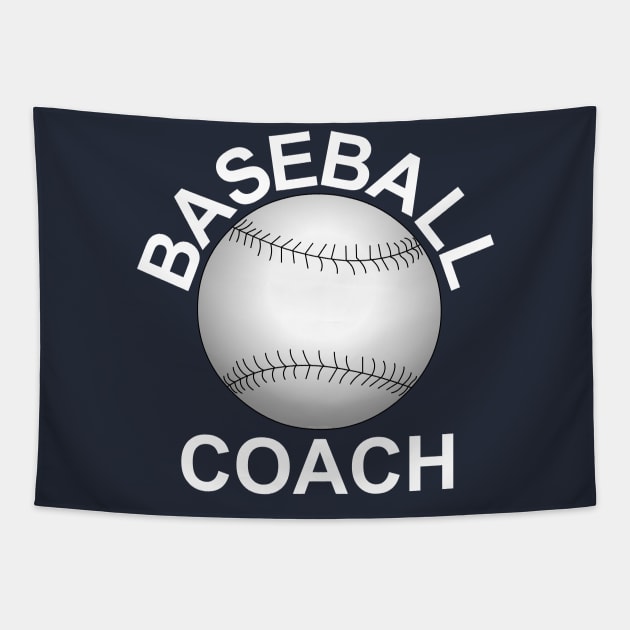 Baseball Coach White Text Tapestry by Barthol Graphics