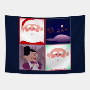 Rudolph - Santa Squares Tapestry