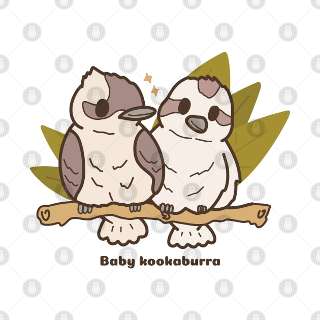 Cute Baby Kookaburra Bird Illustration Drawing by MariOyama