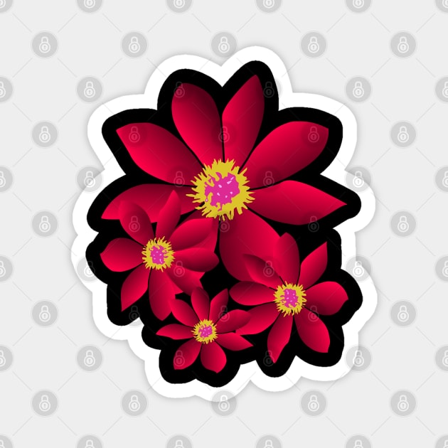 Pink flowering flower, flowery, floral pattern bloom Magnet by rh_naturestyles