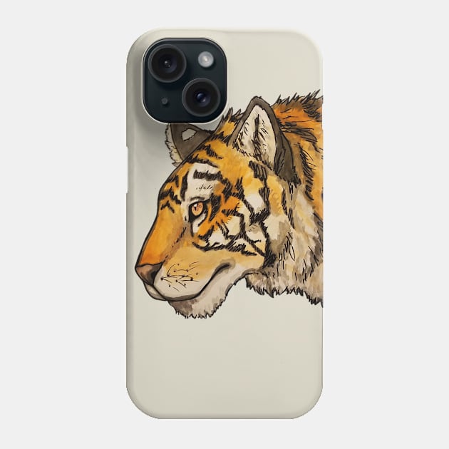 Pondering Tiger Phone Case by gingerchan