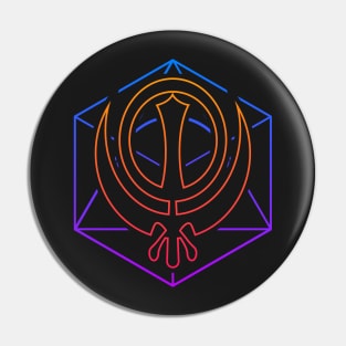 Retro 80s Sikh Khanda Pin