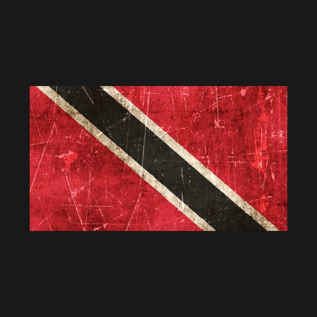 Vintage Aged and Scratched Trinidadian Flag by jeffbartels