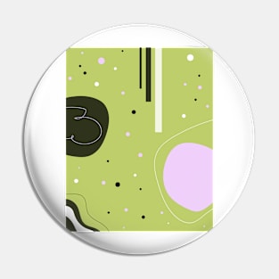 Grass Green Abstract Art Pin