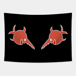 Coral color option. Fish saw sign on German submarines ww2 Tapestry